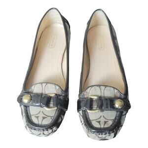 Coach Hellen Brown Leather Flat Loafer Shoes Slip On Women's US 7B